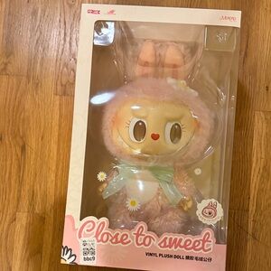 Cute Vinyl Plush Doll with Pink and Cream Outfit